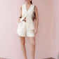 Wolfeel Cotton linen Chic Casual Vest Shorts Set Women's Fashion Commuter Sleeveless Tank Top Loose Shorts Suits Summer New