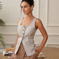 AEL Women's Sleeveless Vest Women Fashion Front Buttons Waistcoat Vintage Square Neck Sleeveless Female Outerwear Chic Tops