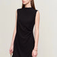 Amii Minimalism 2024 Summer New Sleeveless Small Black Dress Short Slim Half-high Neck Fashion Female Dresses for Women 12452052