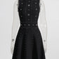 TWOTWINSTYLE Patchwork Embroidered Flares Dresses For Women Round Neck Sleeveless High Waist Mini Summer Dress Female Fashion