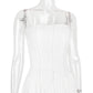 Corset Detail Spaghetti Strap Knotted Long Dress Women Frenchy Flowy Dress White Women Dress Dress Summer Beach Female