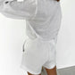 Bornladies 100% Cotton Casual Fashion Long Sleeve Set Summer Women's Pocket Black White Chic Shirt Shorts Loose Two-piece Set
