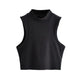 New Arrivals Yoga Fitness Camis Tanks Women Sexy Skinny Cropped Tank Tops Vintage Y2K Turtleneck Camisole Sports Tee Shirt Woman