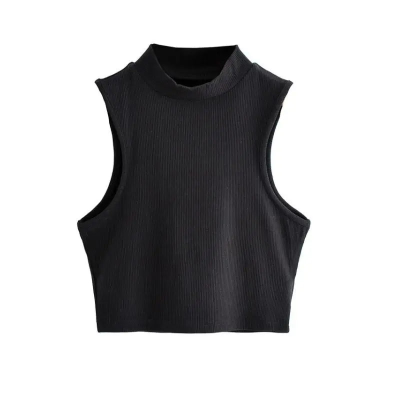 New Arrivals Yoga Fitness Camis Tanks Women Sexy Skinny Cropped Tank Tops Vintage Y2K Turtleneck Camisole Sports Tee Shirt Woman