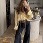 Talenza Casual Chiffon Shirt Women Fashion Pleated Lace-up Solid Lace Top Summer Vacation Loose Vintage Elegant  Female Blouses