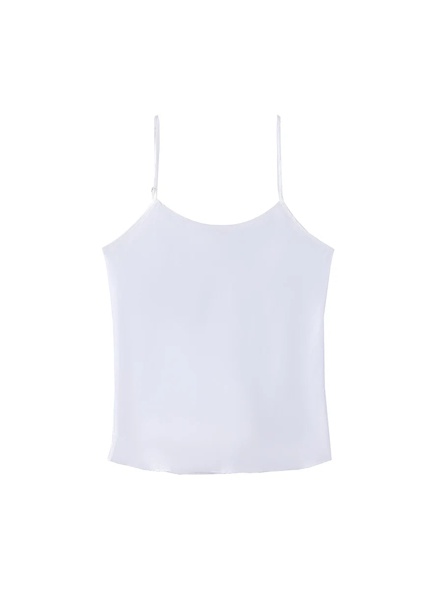 SuyaDream, Women 100%Real Silk Camisoles, 19MM, Solid Cozy Camis, 2024 Spring Summer Basic T shirts, White, Pink, Beige