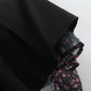 2022 Women Sexy Cross Bandage Black Flower Print Puff Long Sleeve Dress 3 layer Wood Ears Ruffles Hem Cake Mini Holiday Robe