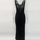 Trendix Knit Backless Dress For Women V Neck Slim Sleeveless Suspender Maxi Dress Vacation Sexy Beach Knitted Elegant Long Dress