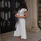 Tossy White Knit Sweater 2 Piece-Set Maxi Skirt For Women Ribbed Short Sleeve Cardigan Top And Long Skirt Sets Knitwear Outfits