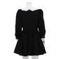 Tuularose Black Patchwork Dress Women's New Elegant Pleated A-Line Short Dress High Waist Office Lady Retro Party Dress Vestidos