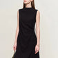 Amii Minimalism 2024 Summer New Sleeveless Small Black Dress Short Slim Half-high Neck Fashion Female Dresses for Women 12452052