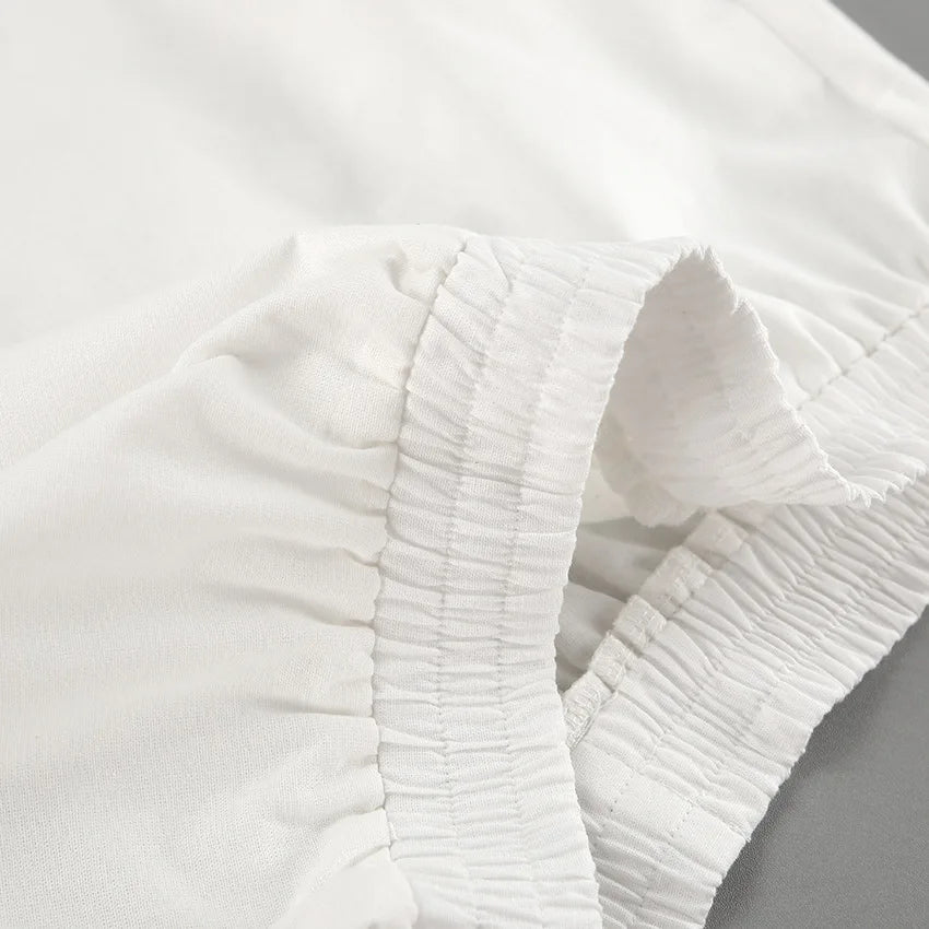 TARUXY Fashion White Cotton Linen Hollow Out Lace Up Top And Short Pants Suit Women's Loose Top Casual Splice Sets Lady Summer