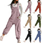 Women'S Jumpsuits Summer Fashion Casual Loose Wide Leg Jumpsuits Solid Color Insert Pockets Retro Button Strap Jumpsuits