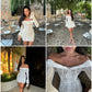 Oligai Winter Lace Long Sleeve Evening Party Dresses Women 2025 Black Sexy Elegant Maxi Dress Fashion Long Wedding Guest Dress