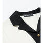 TOYOUTH Women Contrasting Colors POLO Collar T-shirt 2025 Summer New Short Sleeved Top