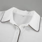 Bornladies 100% Cotton Casual Fashion Long Sleeve Set Summer Women's Pocket Black White Chic Shirt Shorts Loose Two-piece Set