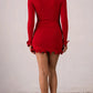 TARUXY Spring New Knitted Mini Dress For Women Fungus Contrast Color Slim Sweater Dress Elegant Female Party Clothes Long Sleeve