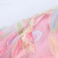 PB&ZA 2025 Women's Pink Short - length Blouse with Colorful Floral Embroidery Puff Sleeves and Collar for a Sweet Look
