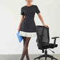 Elegant Retro Black Polka Dot Dress Women Office Style Sexy Short Summer Dresses Short Sleeve Polka Dot Beach Dress Women 2025