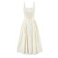 Sexy Sleeveless Elegant Plaid Dress Women Lace Up Back A-line Midi Summer Dresses Party Robe