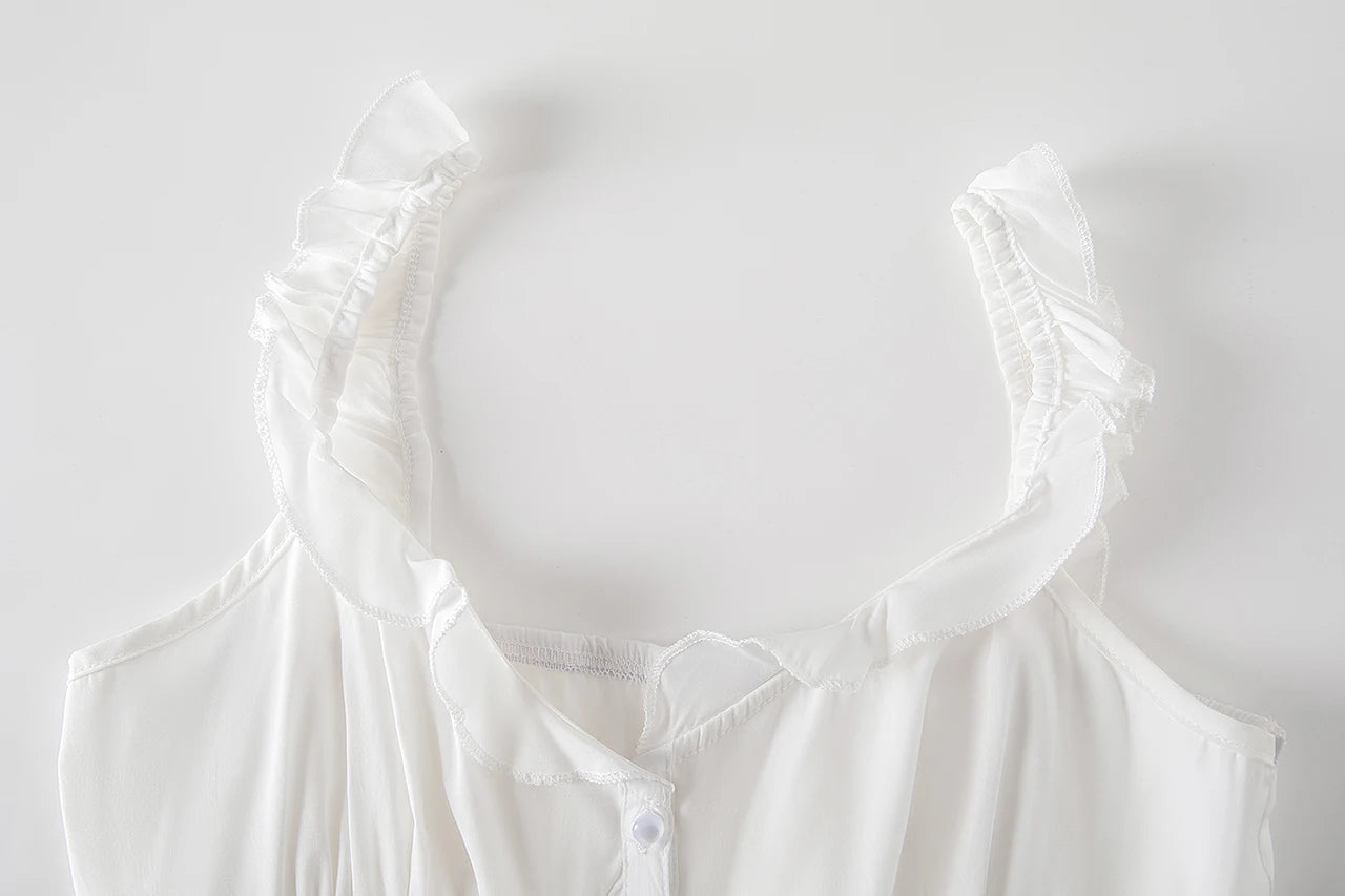 2024 New White Lace Tied Square Neck Summer T-shirts Chic Elegant Short Sleeve Tee Cotton Y2K Street Casual Bow Tie-up Top Women