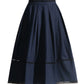 GALCAUR Elegant Two Piece Sets For Women Lapel Short Sleeve Tops High Waist A Line Pleated Skirts Solid Set Female Summer 2023