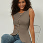 Slim Fit Knitted Vest Single Button Women's Style Cross-Border Clothing Crew Neck Tank Top Fashionable And Stylish
