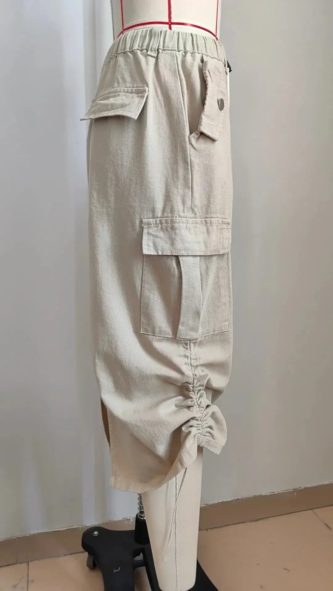 Leisure elastic waist work dress, fashionable women's mid length skirt