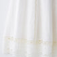 TRAFZA Women Fashion O-Neck Crocheting Details White Skirt Suit Short-sleeve Blouse+Side Zipper White Pleated Midi Se Long Skirt