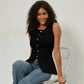 Slim Fit Knitted Vest Single Button Women's Style Cross-Border Clothing Crew Neck Tank Top Fashionable And Stylish