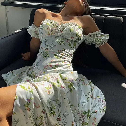 Summer Hot Sale Of The Season Designer Bohemian Print Dress Luxury Ethnic Style Women's Dress V-Neck Long Sleeve Maxi Dress for