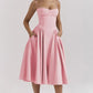 Women's French Style Long Dress with Solid/Floral/Checkered Multi Color Options Knee-Length Dress 2025 New Arrival
