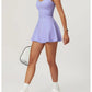 Yoga skirt anti-slip sports dress outdoor one-piece zip tennis skirt running fitness badminton dresses