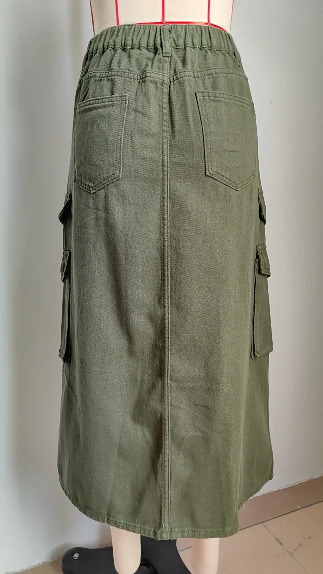 American Style Elastic Waist Denim Workwear Casual Long Dress Skirt New Arrival Women's Clothing European And American Crossbody