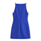 TRAF New White Black Dress Women Off Shoulder Halter Short Dresses Summer Elegant Party Dresses Bodycon Red Blue Mini Dress