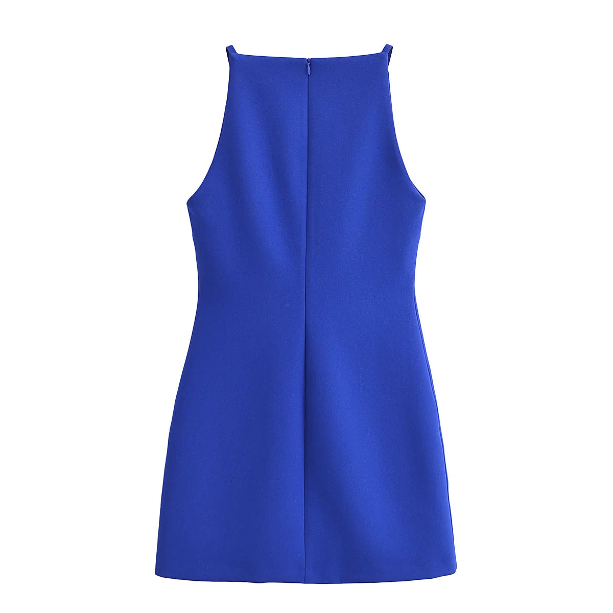TRAF New White Black Dress Women Off Shoulder Halter Short Dresses Summer Elegant Party Dresses Bodycon Red Blue Mini Dress
