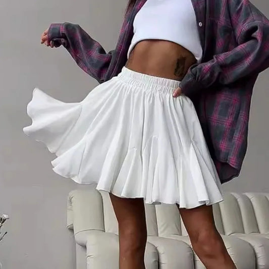 Tuularose Summer Ruffle Short Skirt Women 2025 Summer New Y2k Pleated Patchwork Skirt Casual Streetwear Office Lady Female Skirt
