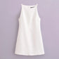 TRAF New White Black Dress Women Off Shoulder Halter Short Dresses Summer Elegant Party Dresses Bodycon Red Blue Mini Dress