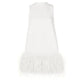 TWOTWINSTYLE Feather Fur Dress For Women O Neck Sleeveless Loose Tassel A Line Dresses Female Streetwear 2022 Summer Fashion New