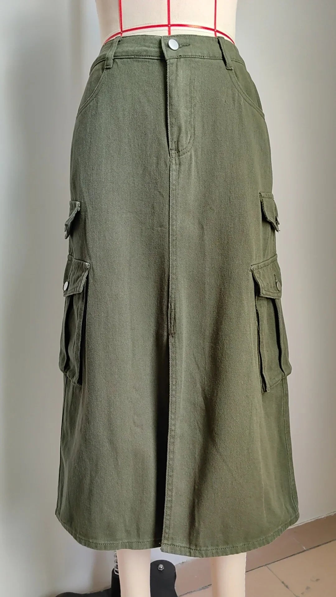 American Style Elastic Waist Denim Workwear Casual Long Dress Skirt New Arrival Women's Clothing European And American Crossbody