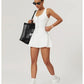 Yoga skirt anti-slip sports dress outdoor one-piece zip tennis skirt running fitness badminton dresses