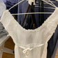 2024 New White Lace Tied Square Neck Summer T-shirts Chic Elegant Short Sleeve Tee Cotton Y2K Street Casual Bow Tie-up Top Women