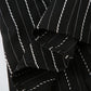 CIBBAR Black Striped Print Blouse Vintage 2000s Button Up Puff Short Sleeve Crop Top Women Korean Fashion T Shirt Streetwear y2k
