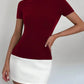 Tossy Summer Female Contrast Mini Dress Casual High Waist Short Sleeve Sexy Skinny Patchwork Bodycon Dress Women's Mini Dress