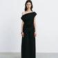 Elegant High-Waisted A- Line Skirt For Women Summer Commuting Long Dress Textile Song WhiteDrapedSideSlitLongDress