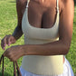 TARUXY Knitted Hollow Tanks Top Female Sexy Backless Lace Up Solid Sweater Vest Slim Halter Short Tops Casual 2025 Summer New