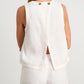Wolfeel Cotton Linen Vest  Wide Leg Long Pants Set Women's Pants Sleeveless Top Casual Suit 2025 Spring Summer New Pant Sets