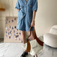 Women's Denim Short Sleeve Top and Shorts Two Piece Suit French Fashion Spring Summer Cowgirl Top Streetwear Korean Leisure New