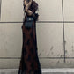 2024 Spring Vintage Lace Dress Women Casual Even Party Dress Korean Fashion Clothing Outwear Slim Bodycon Black Dress Female Y2k