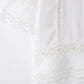 TRAFZA Women Fashion O-Neck Crocheting Details White Skirt Suit Short-sleeve Blouse+Side Zipper White Pleated Midi Se Long Skirt